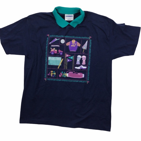 brindar Tops - Vintage 1980s golf polo single stitch